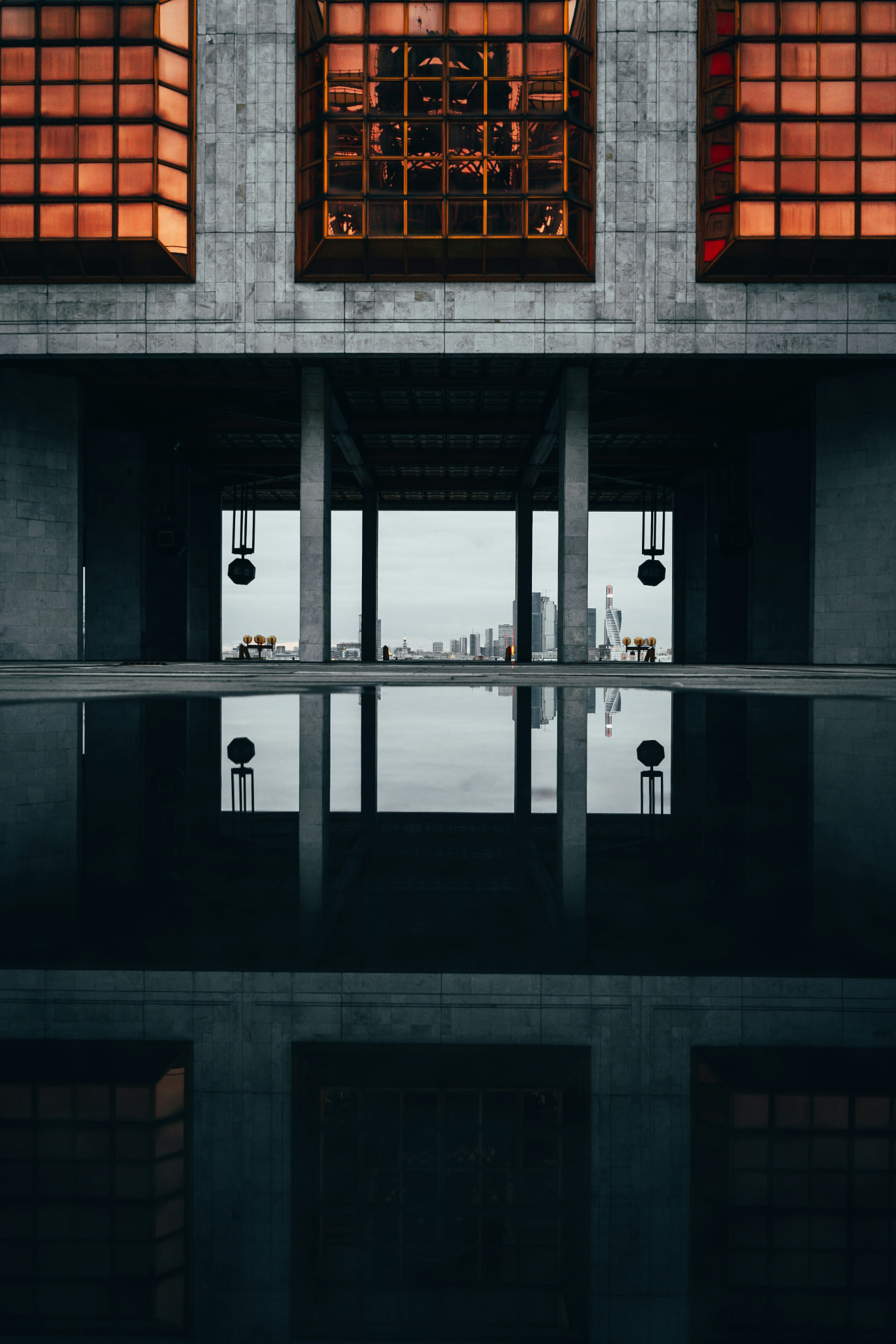 Architecture reflected in still water